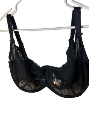 Curvy Kate Sheer Lace Underwire Bra in Black Size 38N